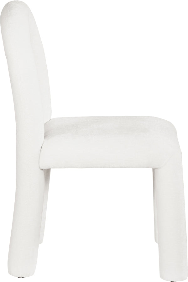 Amari Chenille Fabric Upholstered Dining Chair in Cream, Set of 2 - 11061Cream-C