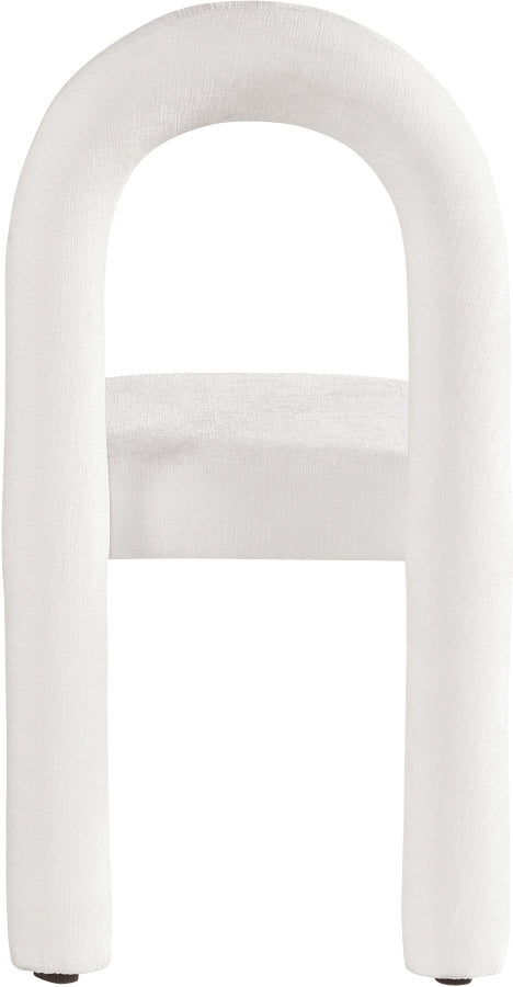 Amari Chenille Fabric Upholstered Dining Chair in Cream, Set of 2 - 11061Cream-C