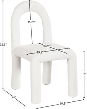 Amari Chenille Fabric Upholstered Dining Chair in Cream, Set of 2 - 11061Cream-C