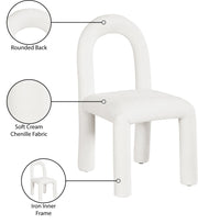 Amari Chenille Fabric Upholstered Dining Chair in Cream, Set of 2 - 11061Cream-C