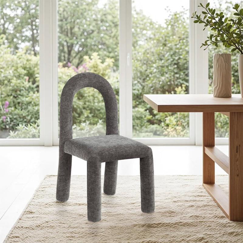 Amari Chenille Fabric Upholstered Dining Chair in Grey, Set of 2 - 11061Grey-C