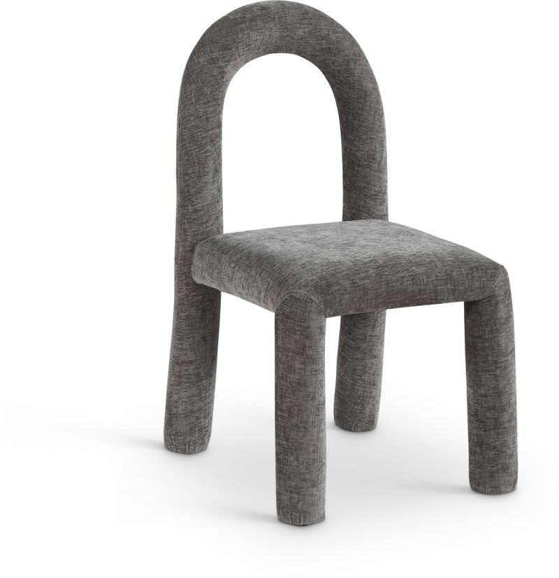 Amari Chenille Fabric Upholstered Dining Chair in Grey, Set of 2 - 11061Grey-C