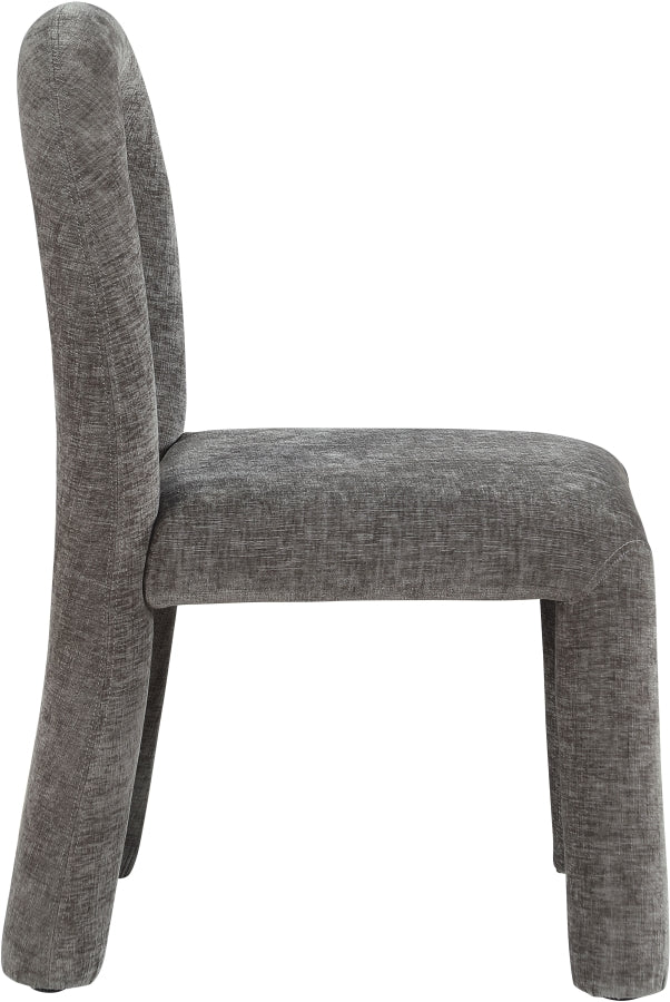 Amari Chenille Fabric Upholstered Dining Chair in Grey, Set of 2 - 11061Grey-C