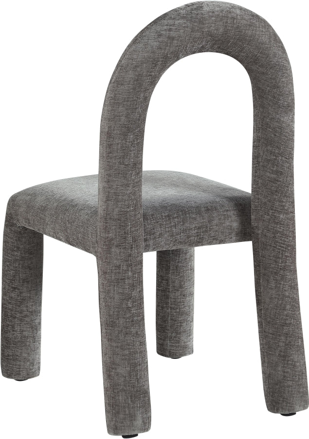Amari Chenille Fabric Upholstered Dining Chair in Grey, Set of 2 - 11061Grey-C
