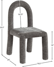 Amari Chenille Fabric Upholstered Dining Chair in Grey, Set of 2 - 11061Grey-C