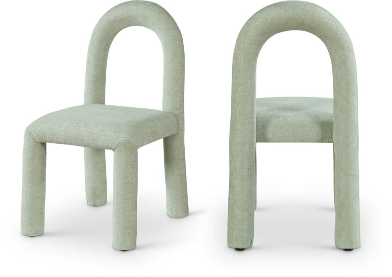 Amari Chenille Fabric Upholstered Dining Chair in Mint, Set of 2 - 11061Mint-C