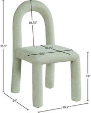 Amari Chenille Fabric Upholstered Dining Chair in Mint, Set of 2 - 11061Mint-C