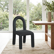 Amari Vegan Leather and Boucle Fabric Upholstered Dining Chair in Black, Set of 2 - 11065Black-C