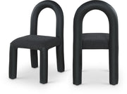 Amari Vegan Leather and Boucle Fabric Upholstered Dining Chair in Black, Set of 2 - 11065Black-C