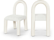 Amari Vegan Leather and Boucle Fabric Upholstered Dining Chair in Cream, Set of 2 - 11065Cream-C