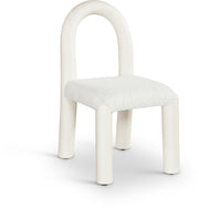 Amari Vegan Leather and Boucle Fabric Upholstered Dining Chair in Cream, Set of 2 - 11065Cream-C