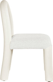 Amari Vegan Leather and Boucle Fabric Upholstered Dining Chair in Cream, Set of 2 - 11065Cream-C