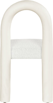 Amari Vegan Leather and Boucle Fabric Upholstered Dining Chair in Cream, Set of 2 - 11065Cream-C