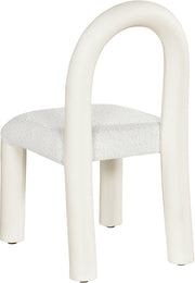 Amari Vegan Leather and Boucle Fabric Upholstered Dining Chair in Cream, Set of 2 - 11065Cream-C