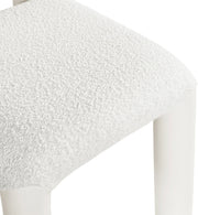 Amari Vegan Leather and Boucle Fabric Upholstered Dining Chair in Cream, Set of 2 - 11065Cream-C