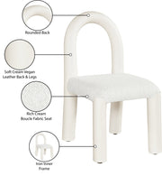 Amari Vegan Leather and Boucle Fabric Upholstered Dining Chair in Cream, Set of 2 - 11065Cream-C
