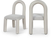 Amari Vegan Leather and Boucle Fabric Upholstered Dining Chair in Taupe, Set of 2 - 11065Taupe-C