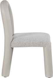 Amari Vegan Leather and Boucle Fabric Upholstered Dining Chair in Taupe, Set of 2 - 11065Taupe-C