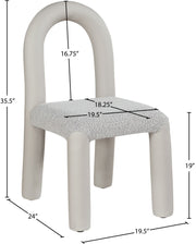 Amari Vegan Leather and Boucle Fabric Upholstered Dining Chair in Taupe, Set of 2 - 11065Taupe-C