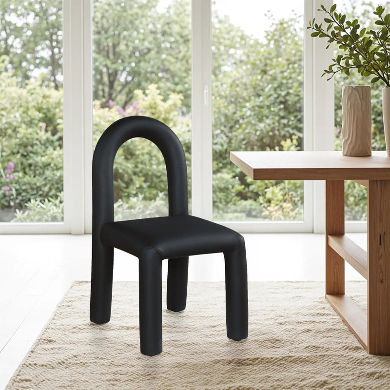 Amari Vegan Leather Upholstered Dining Chair in Black, Set of 2 - 11063Black-C