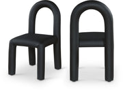 Amari Vegan Leather Upholstered Dining Chair in Black, Set of 2 - 11063Black-C