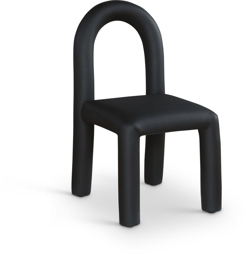 Amari Vegan Leather Upholstered Dining Chair in Black, Set of 2 - 11063Black-C