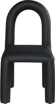 Amari Vegan Leather Upholstered Dining Chair in Black, Set of 2 - 11063Black-C