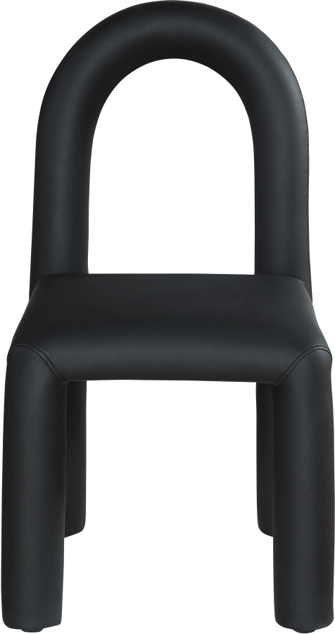 Amari Vegan Leather Upholstered Dining Chair in Black, Set of 2 - 11063Black-C