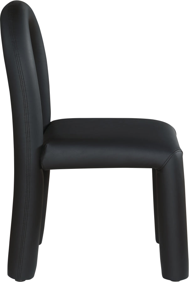 Amari Vegan Leather Upholstered Dining Chair in Black, Set of 2 - 11063Black-C
