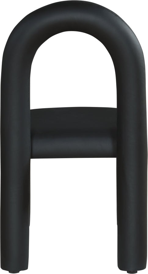 Amari Vegan Leather Upholstered Dining Chair in Black, Set of 2 - 11063Black-C