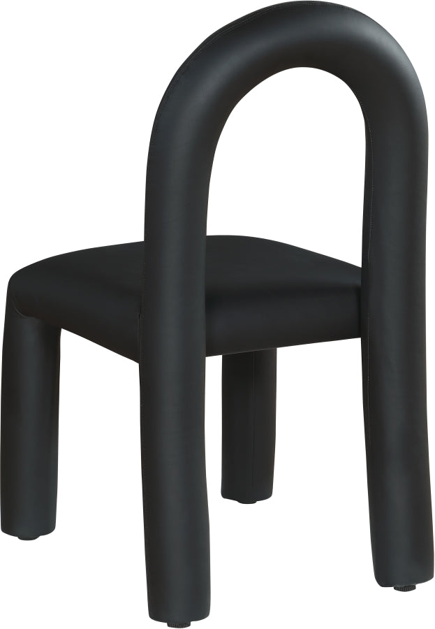 Amari Vegan Leather Upholstered Dining Chair in Black, Set of 2 - 11063Black-C