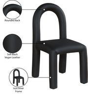 Amari Vegan Leather Upholstered Dining Chair in Black, Set of 2 - 11063Black-C