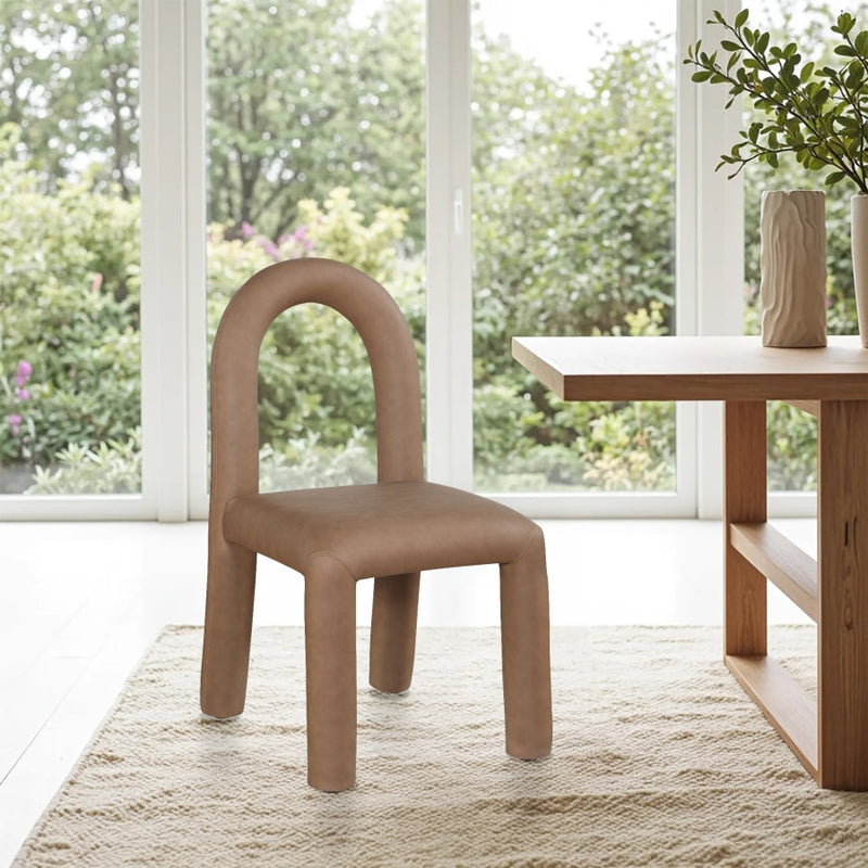 Amari Vegan Leather Upholstered Dining Chair in Brown, Set of 2 - 11063Brown-C