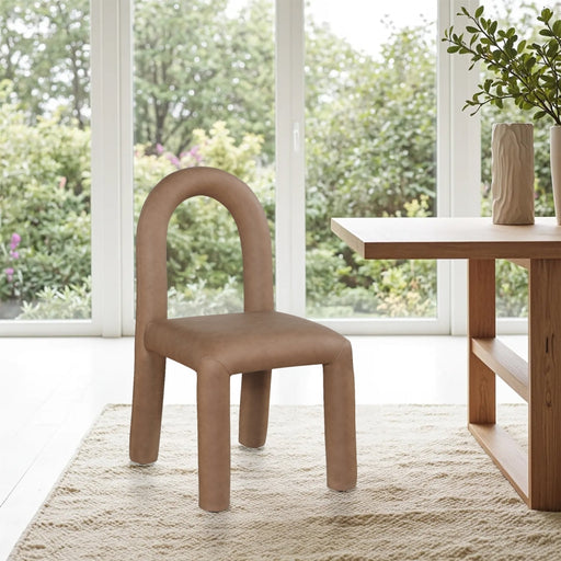 Amari Vegan Leather Upholstered Dining Chair in Brown, Set of 2 - 11063Brown-C