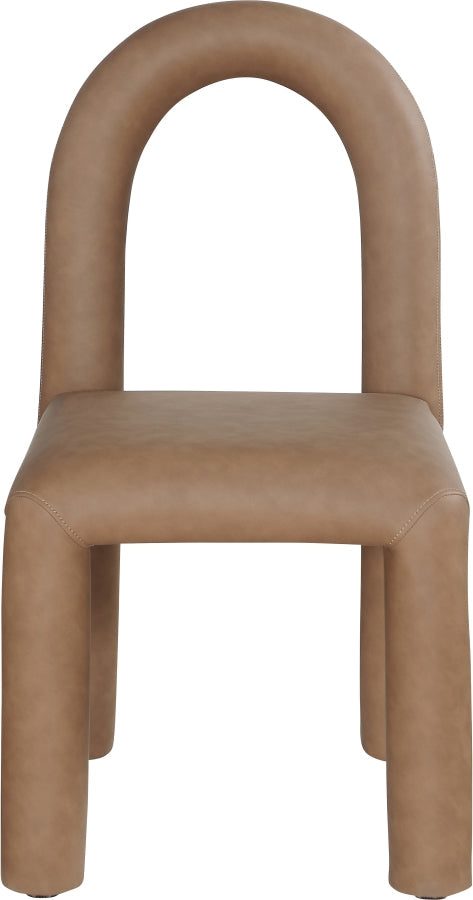 Amari Vegan Leather Upholstered Dining Chair in Brown, Set of 2 - 11063Brown-C