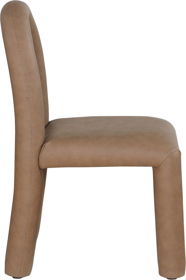 Amari Vegan Leather Upholstered Dining Chair in Brown, Set of 2 - 11063Brown-C