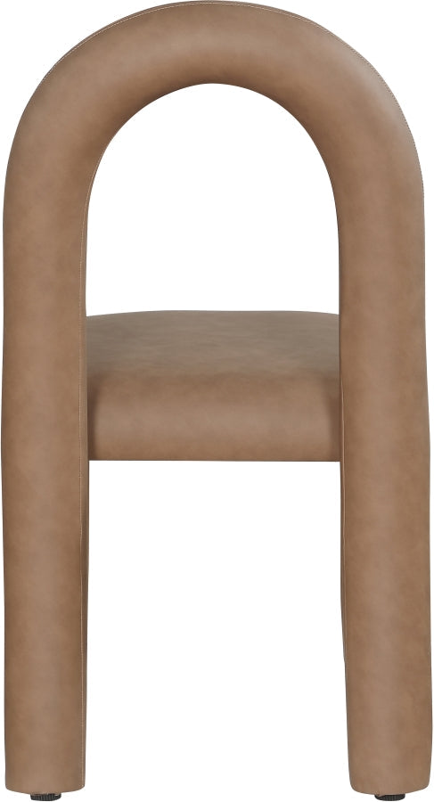 Amari Vegan Leather Upholstered Dining Chair in Brown, Set of 2 - 11063Brown-C
