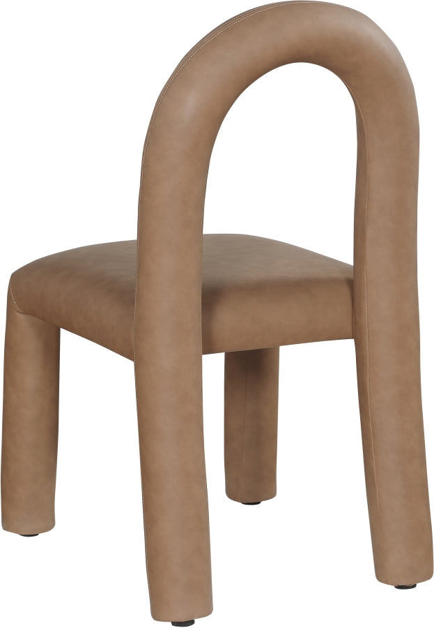 Amari Vegan Leather Upholstered Dining Chair in Brown, Set of 2 - 11063Brown-C