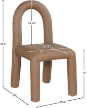 Amari Vegan Leather Upholstered Dining Chair in Brown, Set of 2 - 11063Brown-C