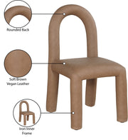 Amari Vegan Leather Upholstered Dining Chair in Brown, Set of 2 - 11063Brown-C