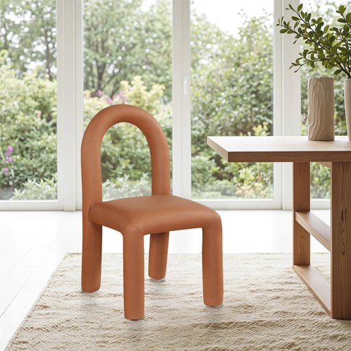 Amari Vegan Leather Upholstered Dining Chair in Cognac, Set of 2 - 11063Cognac-C