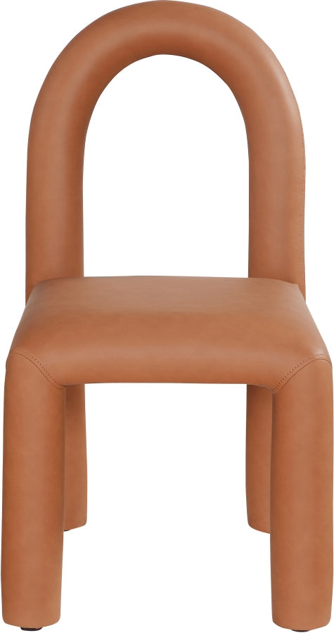 Amari Vegan Leather Upholstered Dining Chair in Cognac, Set of 2 - 11063Cognac-C