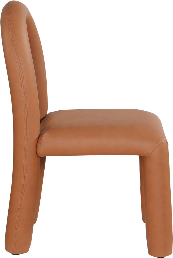 Amari Vegan Leather Upholstered Dining Chair in Cognac, Set of 2 - 11063Cognac-C
