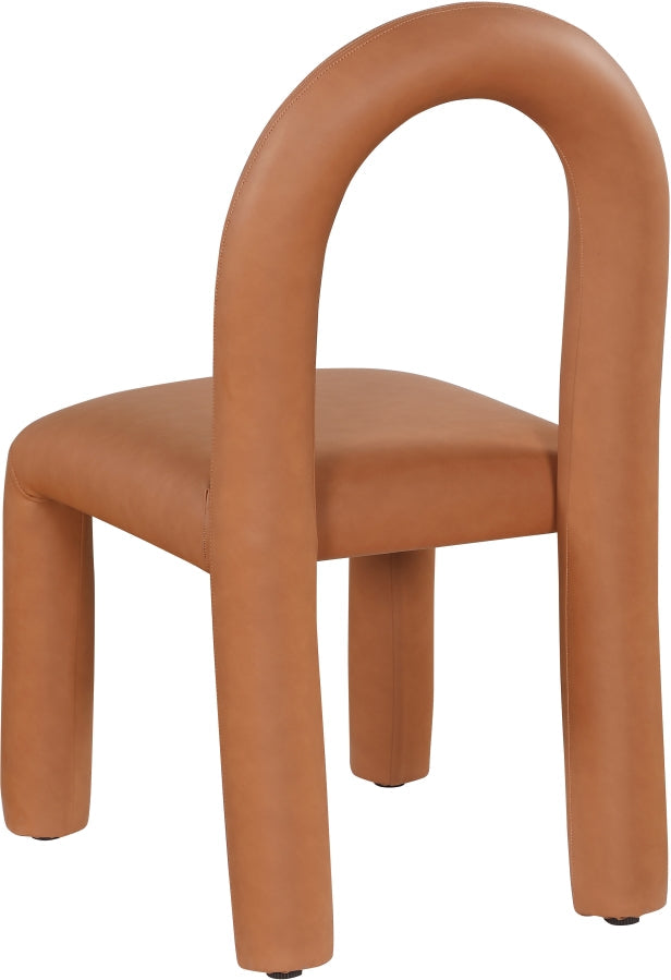 Amari Vegan Leather Upholstered Dining Chair in Cognac, Set of 2 - 11063Cognac-C