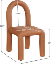 Amari Vegan Leather Upholstered Dining Chair in Cognac, Set of 2 - 11063Cognac-C
