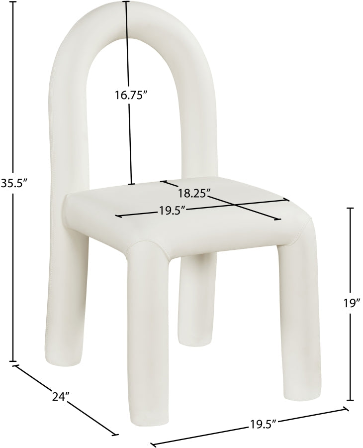 Amari Vegan Leather Upholstered Dining Chair in Cream, Set of 2 - 11063Cream-C