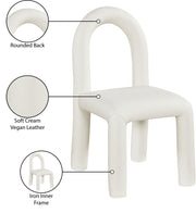 Amari Vegan Leather Upholstered Dining Chair in Cream, Set of 2 - 11063Cream-C