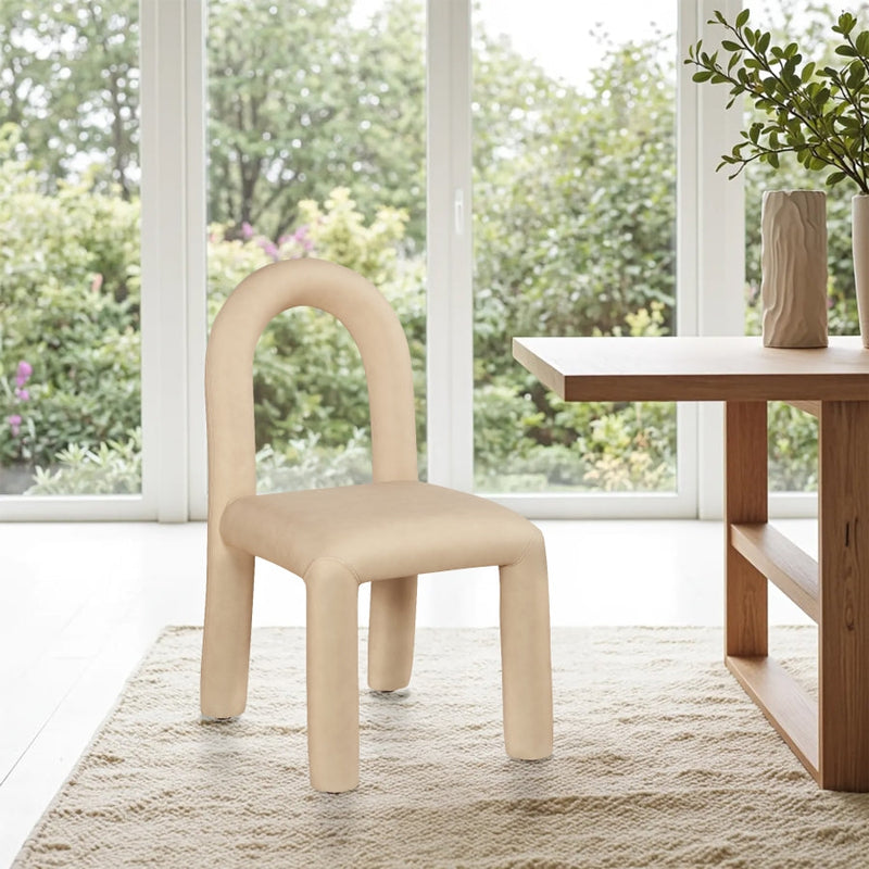 Amari Vegan Leather Upholstered Dining Chair in Natural, Set of 2 - 11063Tan-C
