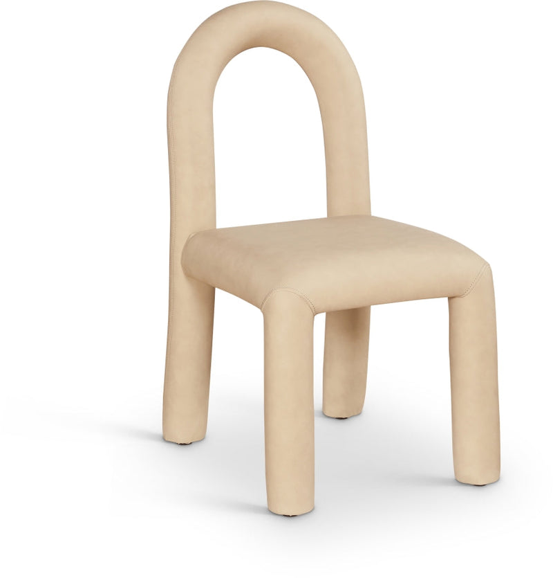 Amari Vegan Leather Upholstered Dining Chair in Natural, Set of 2 - 11063Tan-C