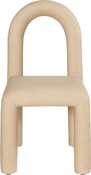 Amari Vegan Leather Upholstered Dining Chair in Natural, Set of 2 - 11063Tan-C
